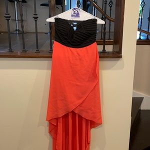 Strapless high-low dress